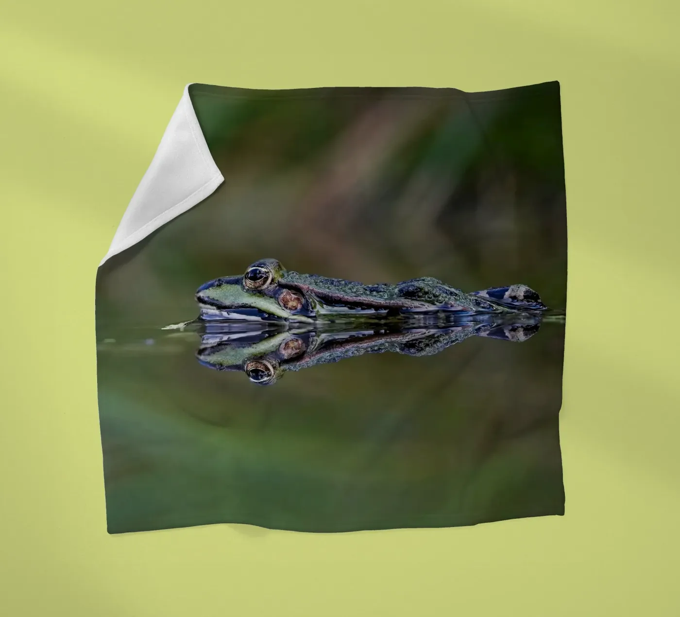 Frog reflection fleece blanket by Tom's Wildlife