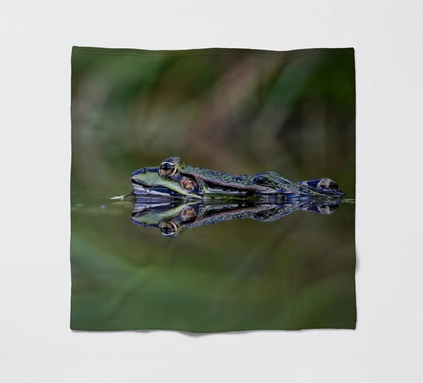 Frog reflection fleecedeken van Tom's Wildlife