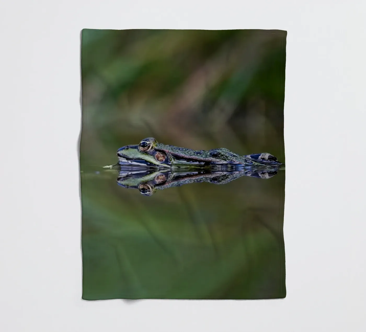 Frog reflection fleece blanket by Tom's Wildlife
