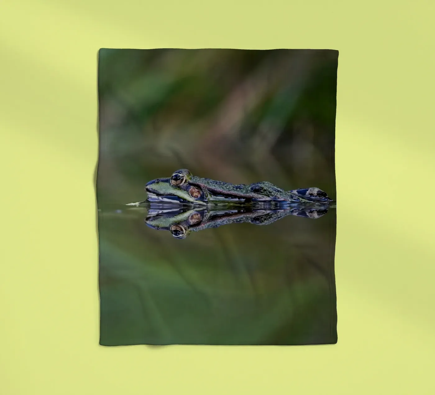 Frog reflection fleece blanket by Tom's Wildlife