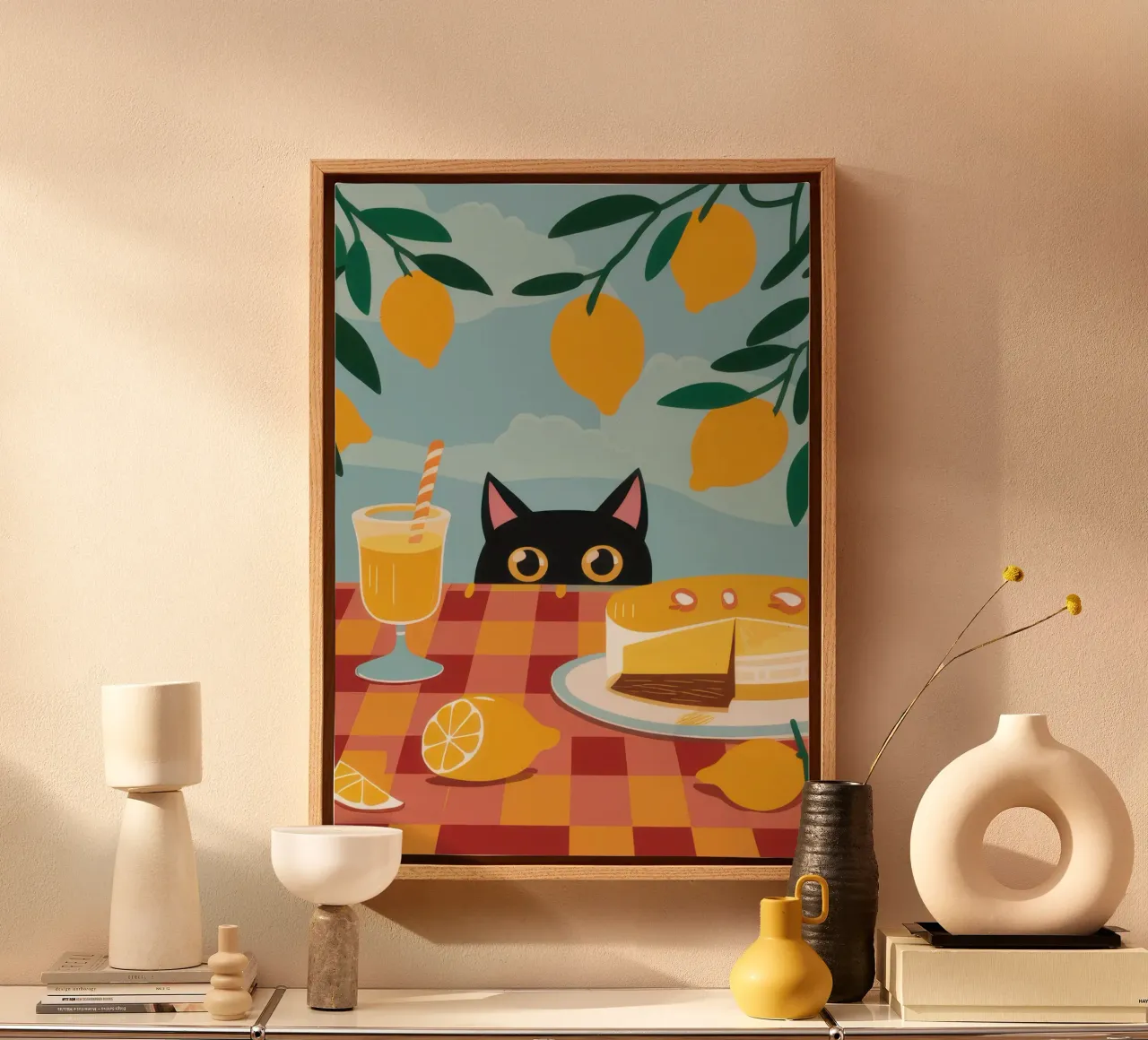 Süßer Zitronendiebstahl Leinwand mit Schattenfugenrahmen von Autumn Season