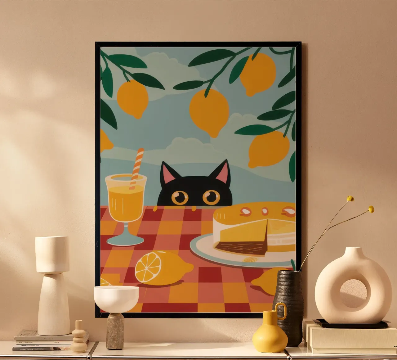 Süßer Zitronendiebstahl Poster mit Holzrahmen von Autumn Season