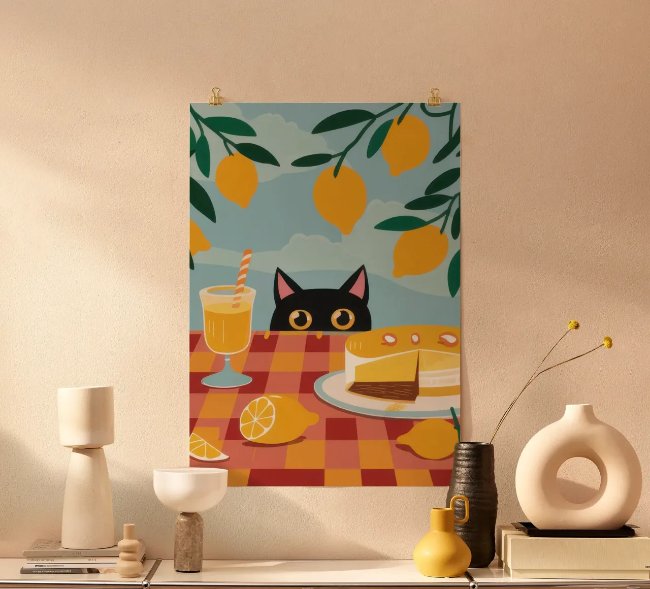 Süßer Zitronendiebstahl Poster mit Holzrahmen von Autumn Season
