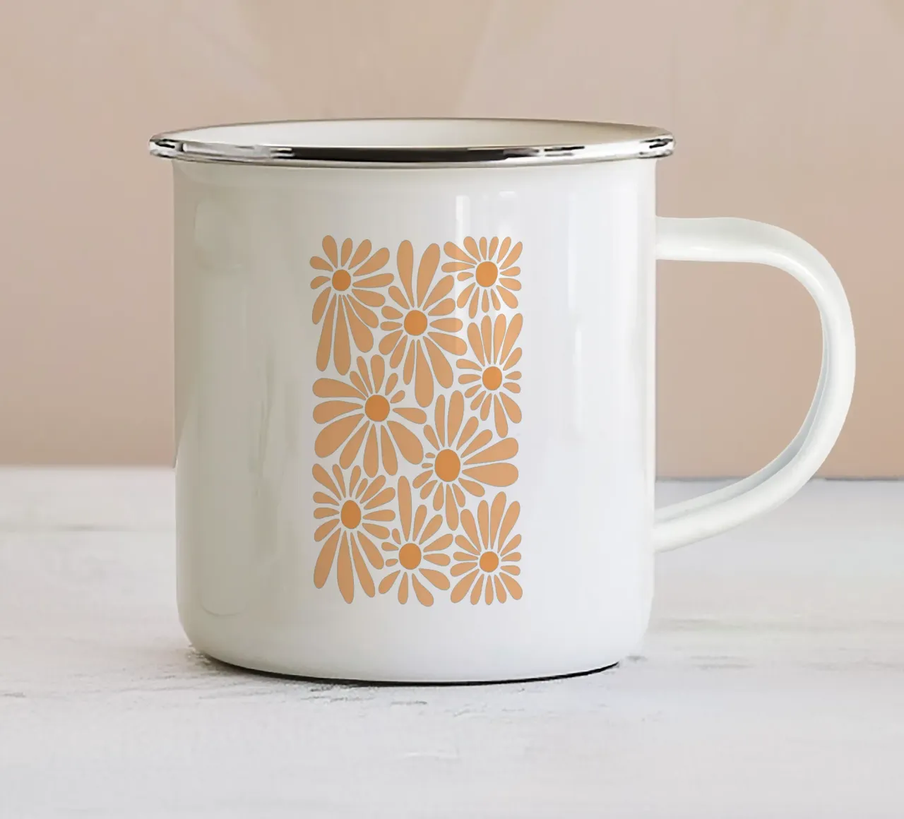 Peach fuzz flowers tazza in smalto da TijanaArtStudio88