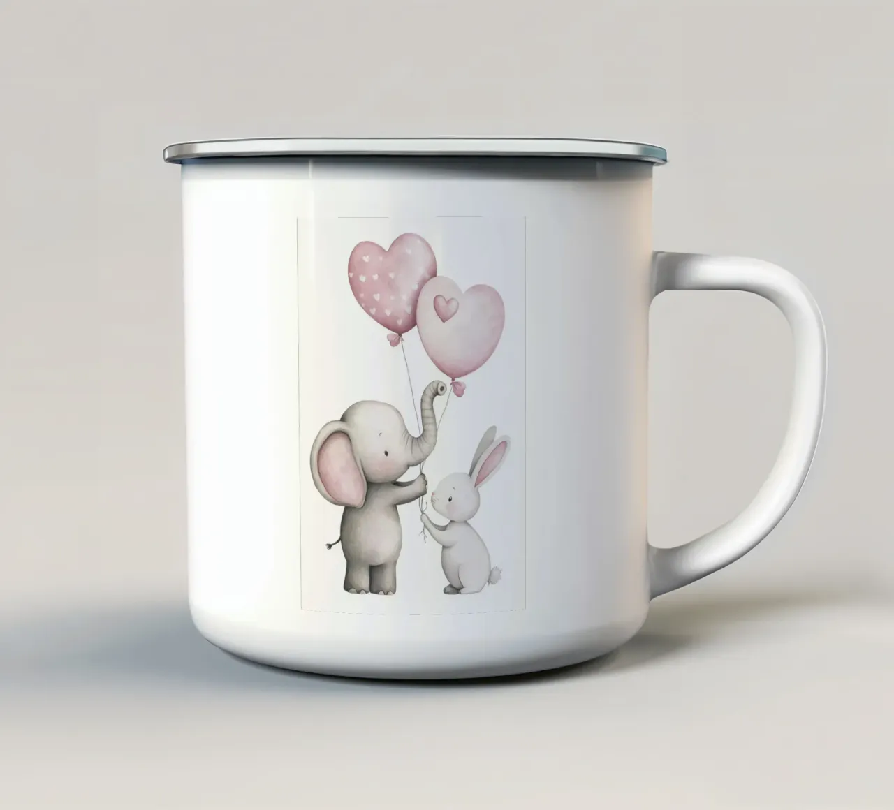 palloncini elefante-coniglio a forma di cuore tazza in smalto da Thomas Weber
