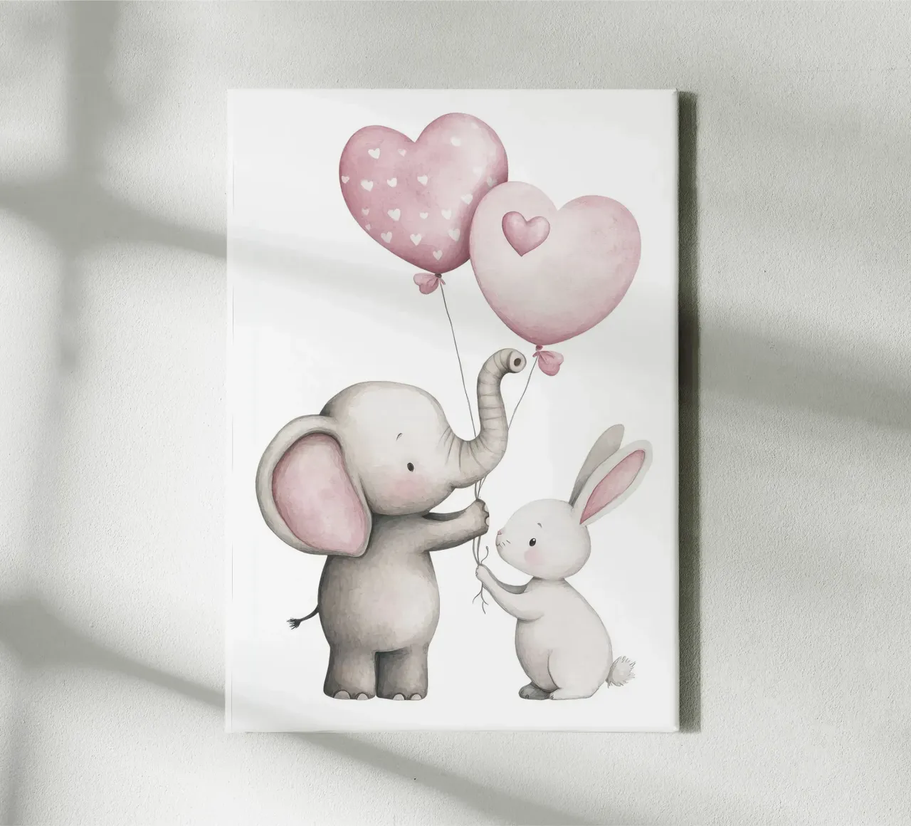 elephant rabbit balloons heart-shaped balloons canvas with Floater frame by Thomas Weber