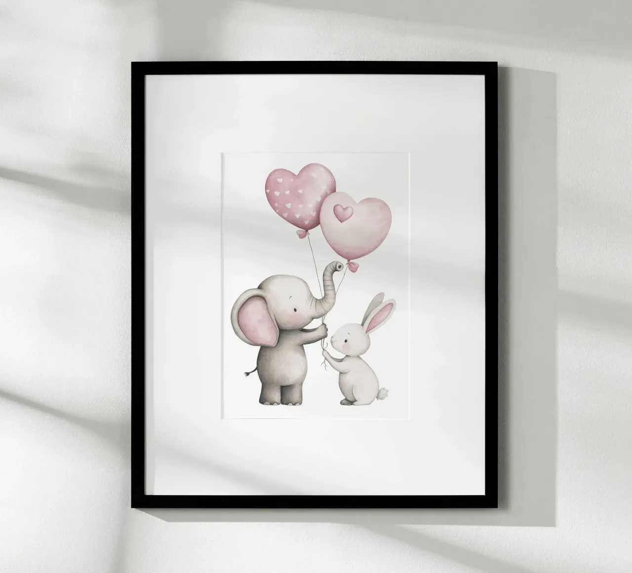 palloncini elefante-coniglio a forma di cuore poster con telaio in plastica da Thomas Weber