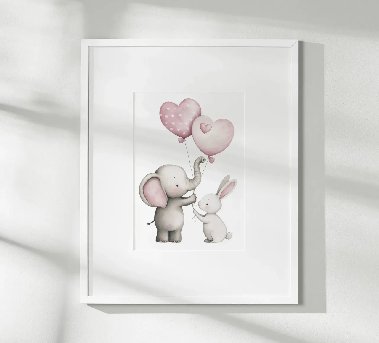 palloncini elefante-coniglio a forma di cuore poster con telaio in plastica da Thomas Weber