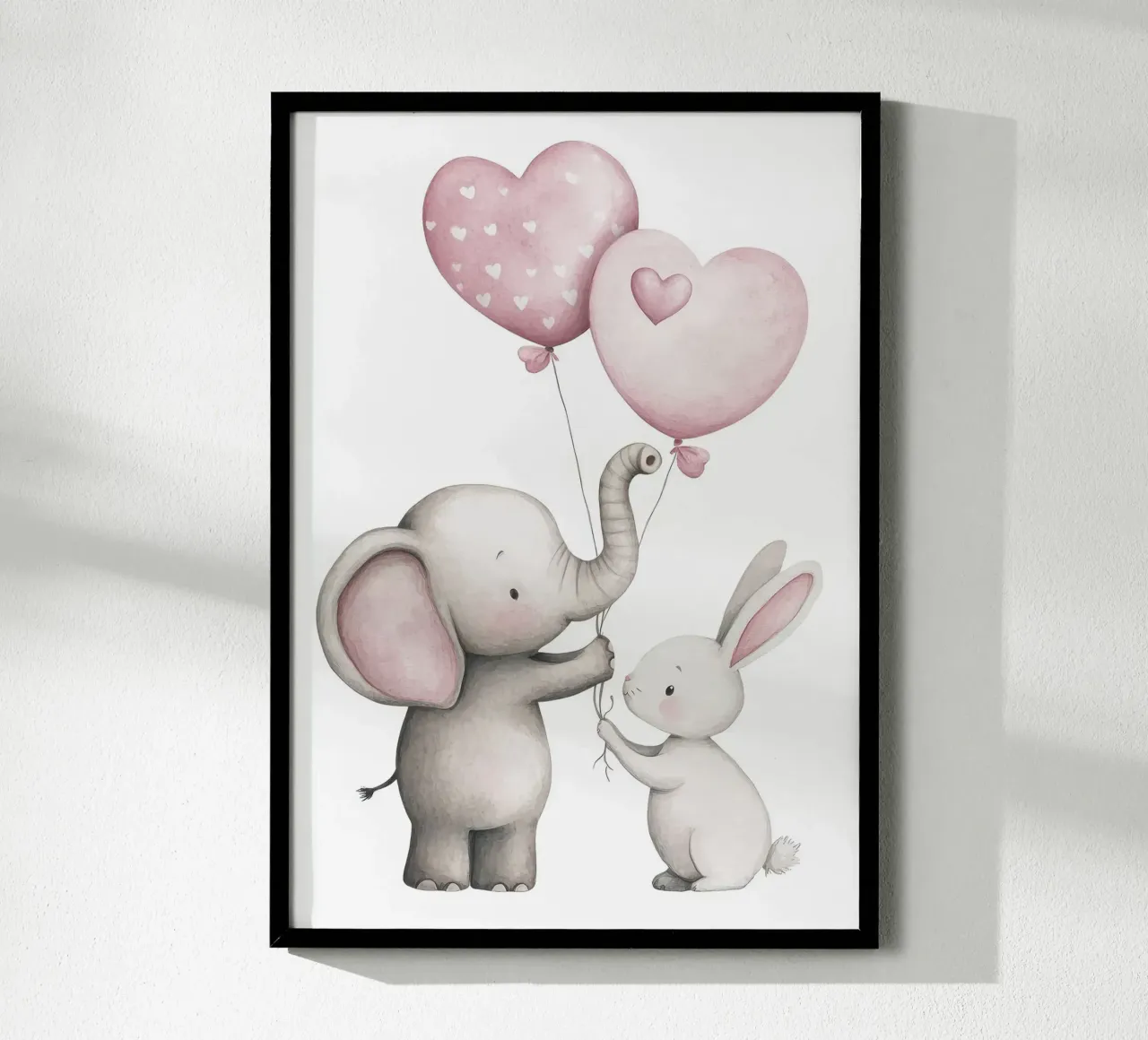 palloncini elefante-coniglio a forma di cuore poster con telaio in plastica da Thomas Weber