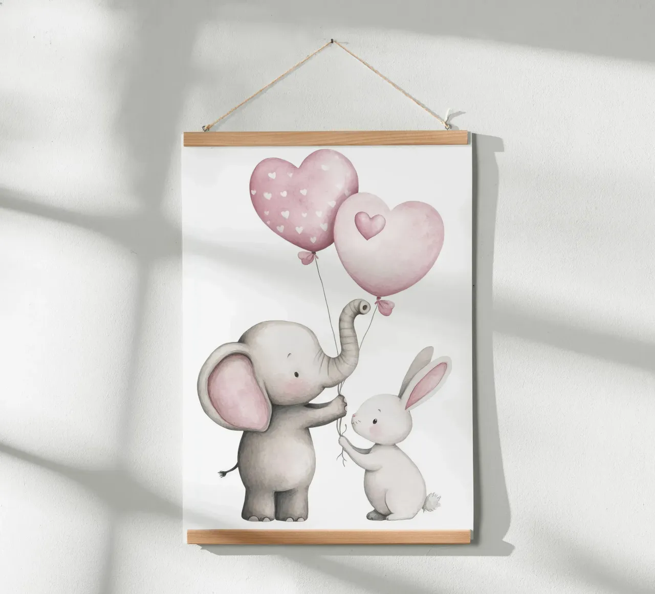 palloncini elefante-coniglio a forma di cuore poster con telaio in plastica da Thomas Weber