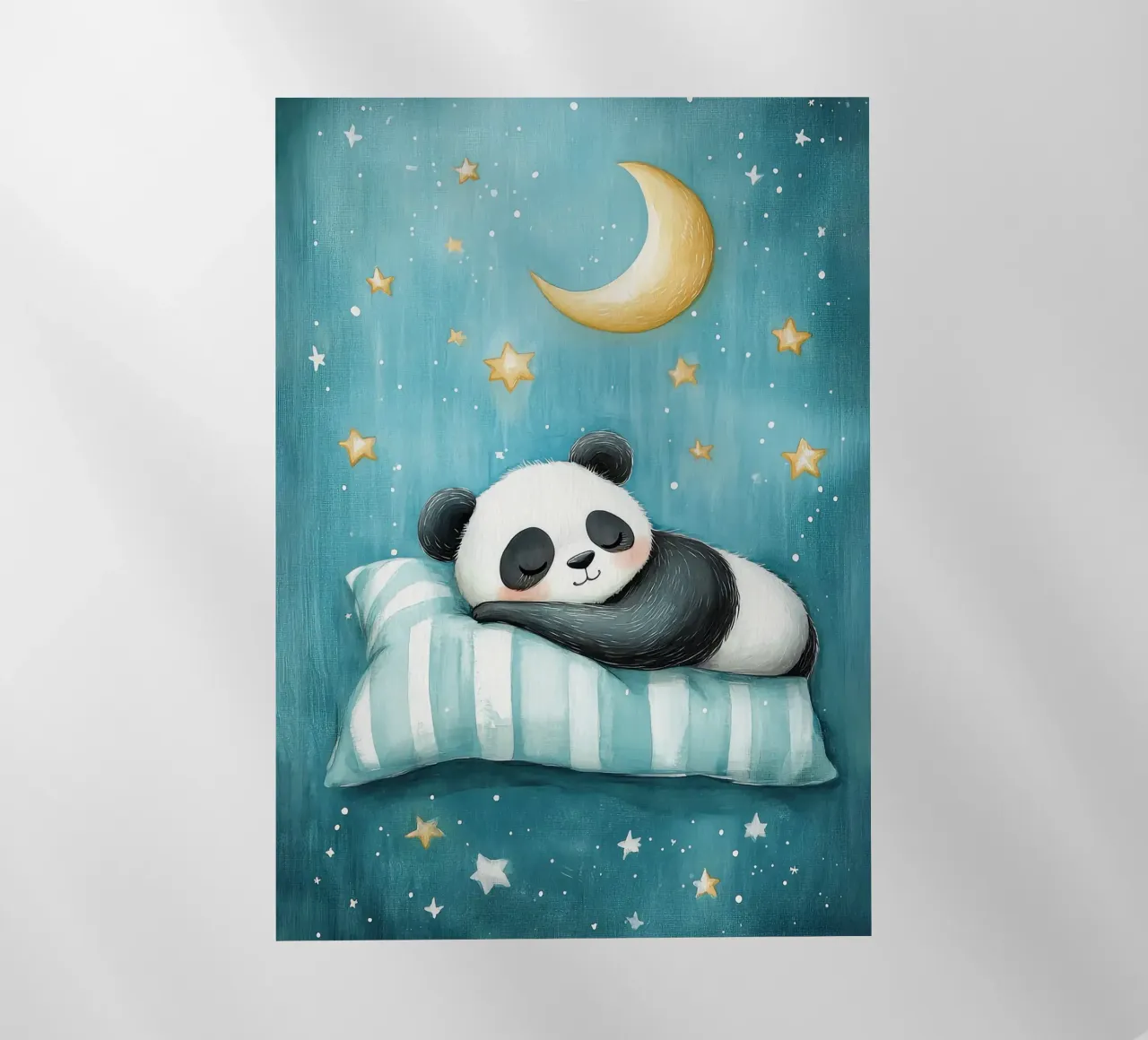 panda che dorme panda cuscino a righe luna crescente pellicola backlit da Thomas Weber
