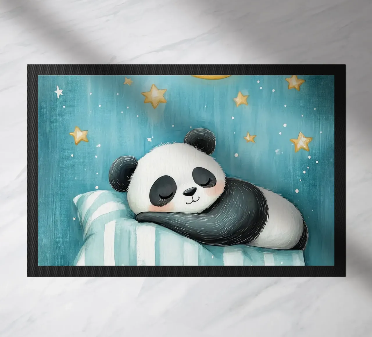 panda che dorme panda cuscino a righe luna crescente zerbino da Thomas Weber