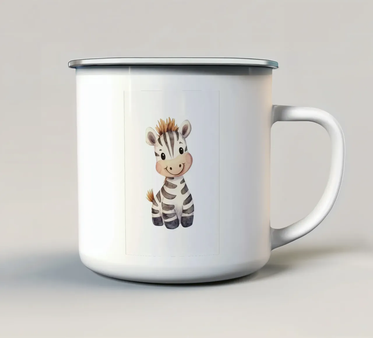 zebra sorridente cartone animato animale carino tazza in smalto da Thomas Weber