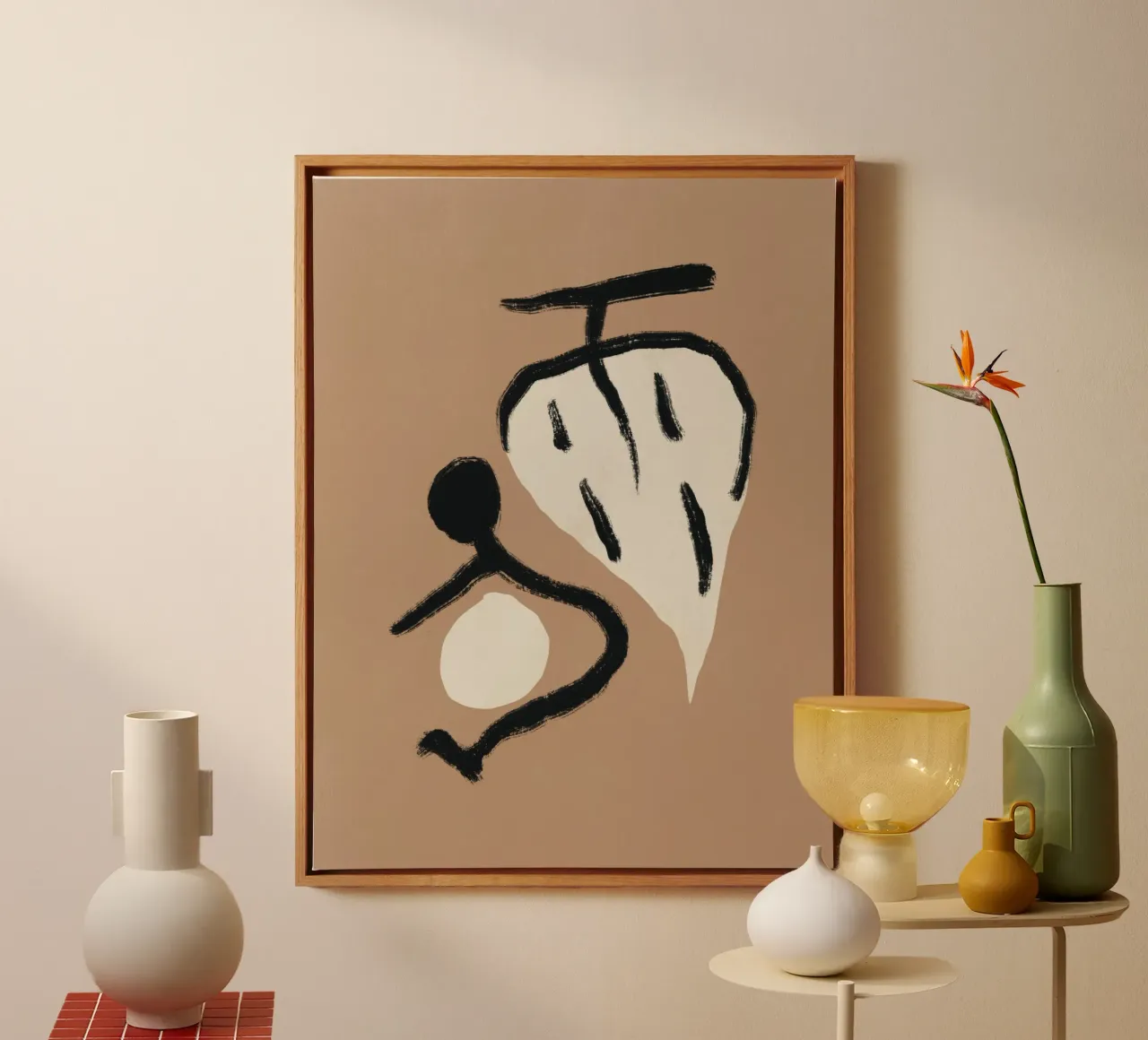 Totem 05 canvas met Baklijst van Little Dean