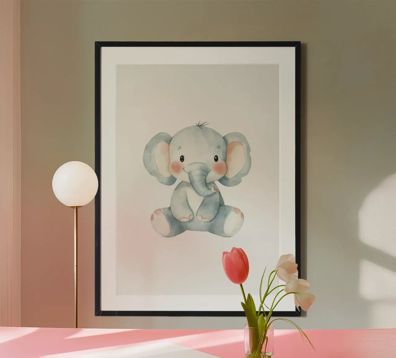 elephant baby animal ears trunk paws poster by Thomas Weber