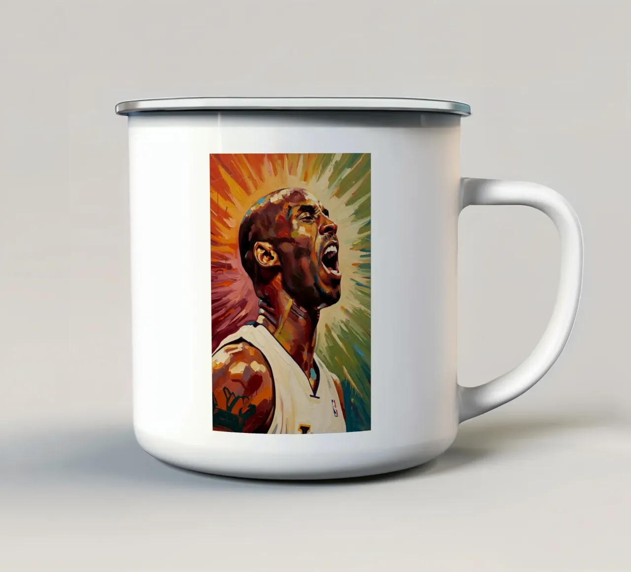Kobe Bryant abstracte kunst emaille mok van Lembayung art