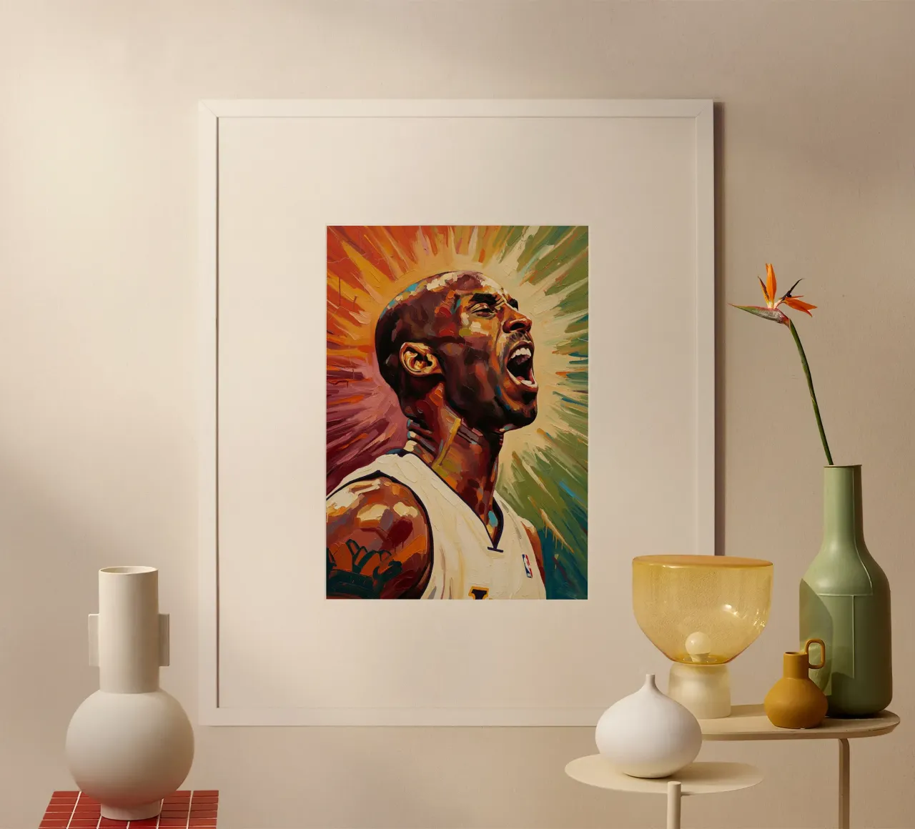 Kobe Bryant abstracte kunst poster van Lembayung art