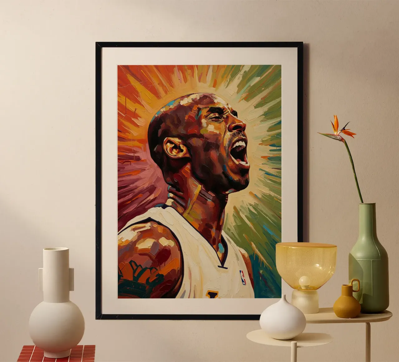 Kobe Bryant abstracte kunst poster van Lembayung art