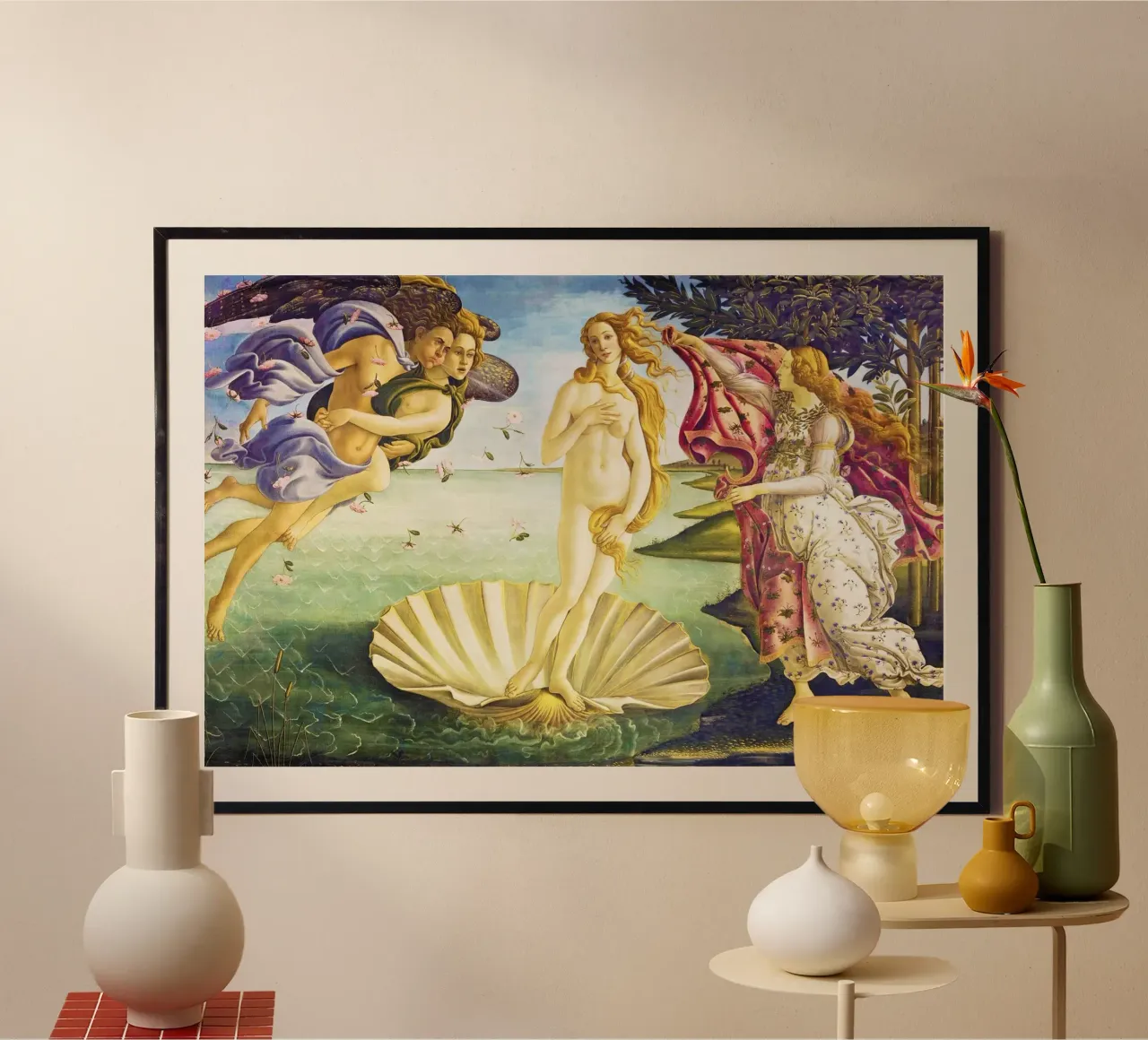 La nascita di Venere di Sandro Botticelli poster con telaio in plastica da Art History
