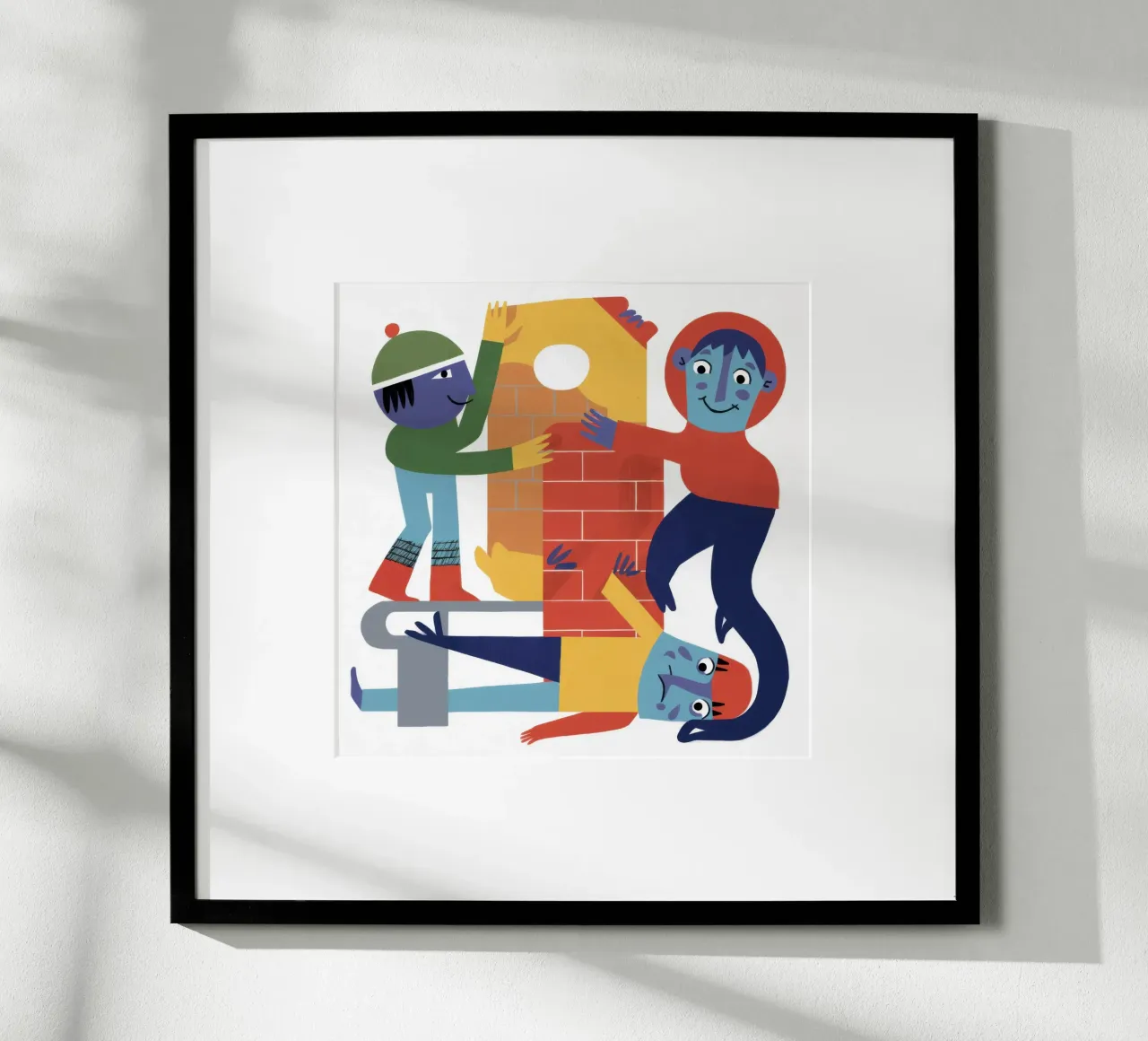 Collaborative Abstract Effort poster with aluminum frame by Autumn Season