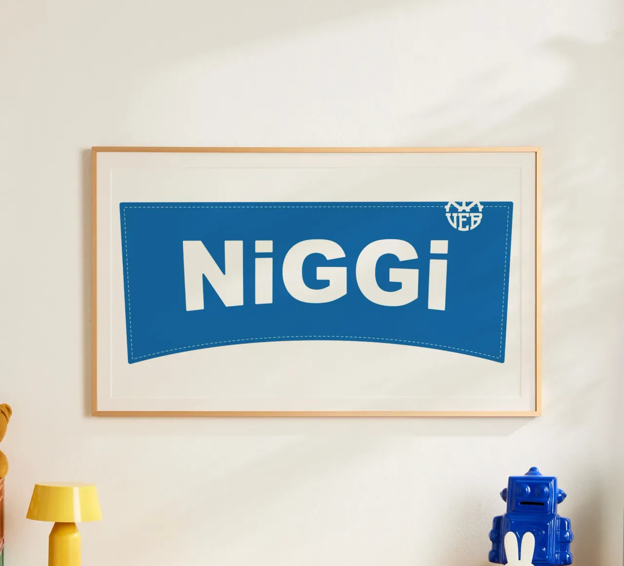 Niggi des VEB poster con telaio in legno da DDR DESIGN