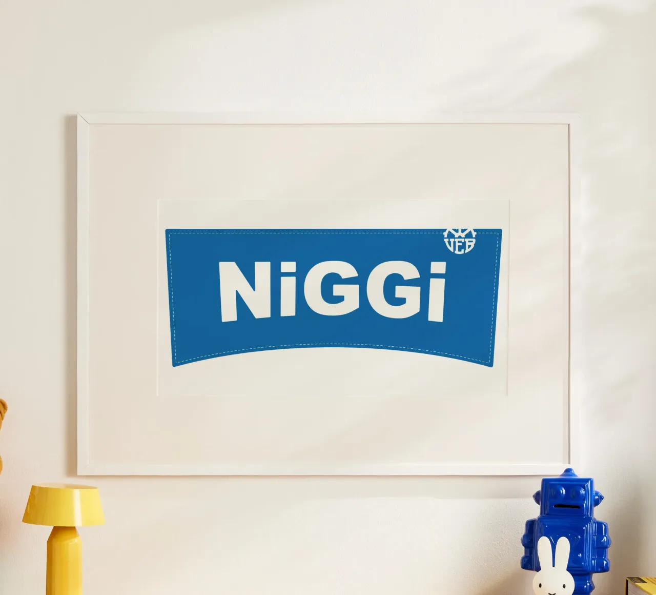 Niggi des VEB poster con telaio in legno da DDR DESIGN
