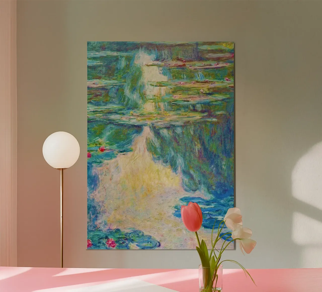 Ninfee di Claude Monet poster con telaio in legno da Monet Art Prints