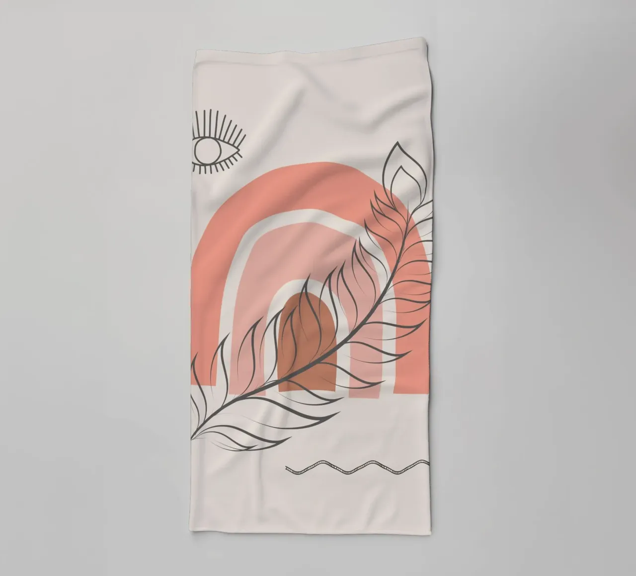 Piuma arcobaleno boho asciugamano da bagno da Little Dean