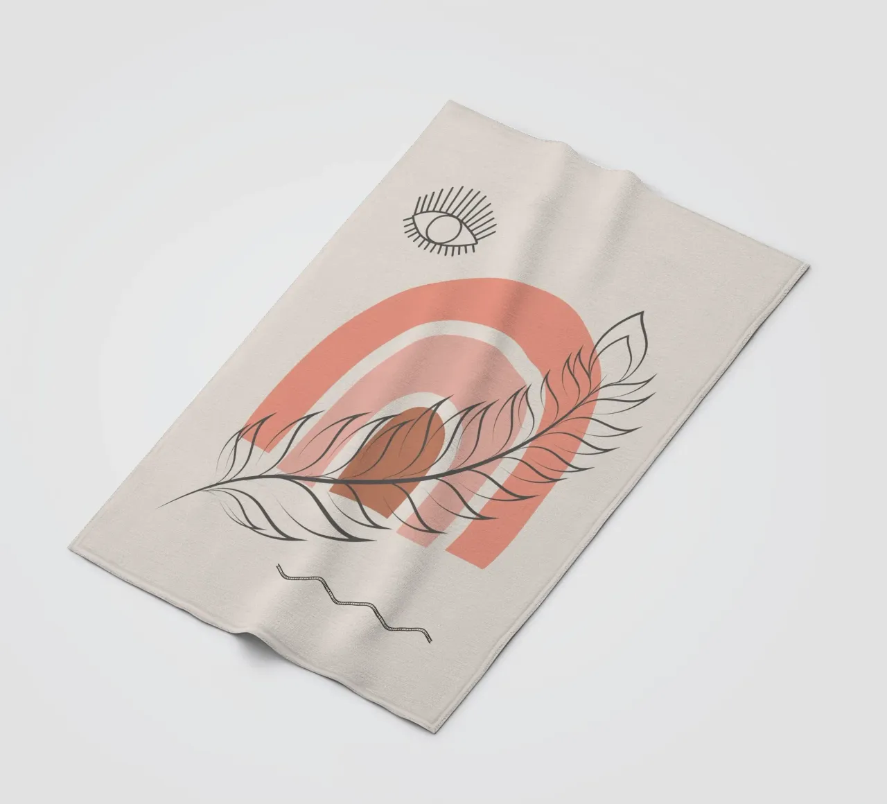 Piuma arcobaleno boho coperta in pile da Little Dean