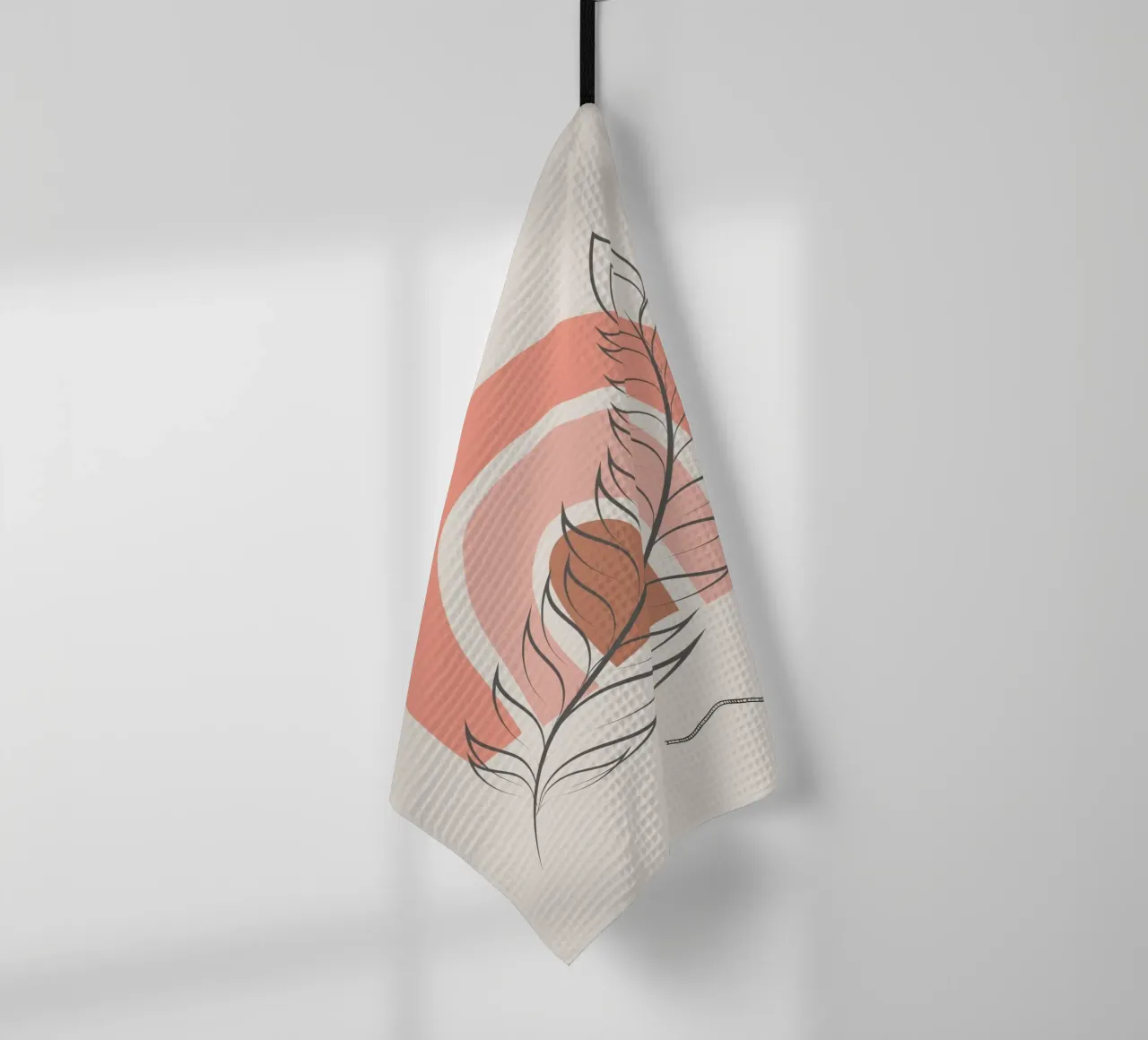 Piuma arcobaleno boho canovaccio da cucina da Little Dean