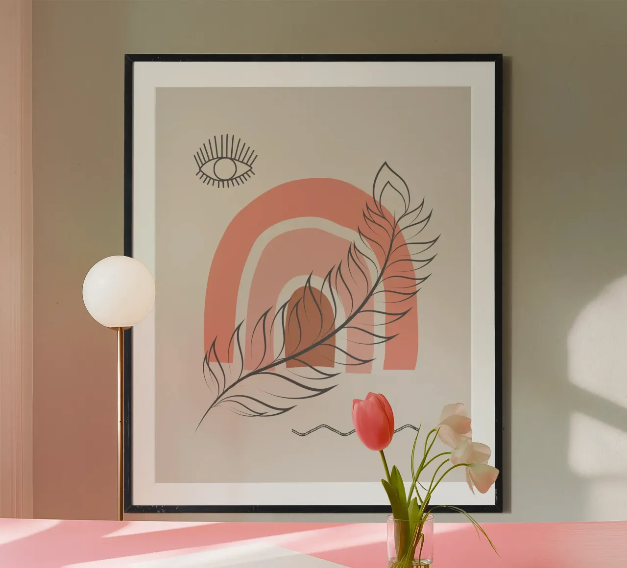 Piuma arcobaleno boho poster da Little Dean
