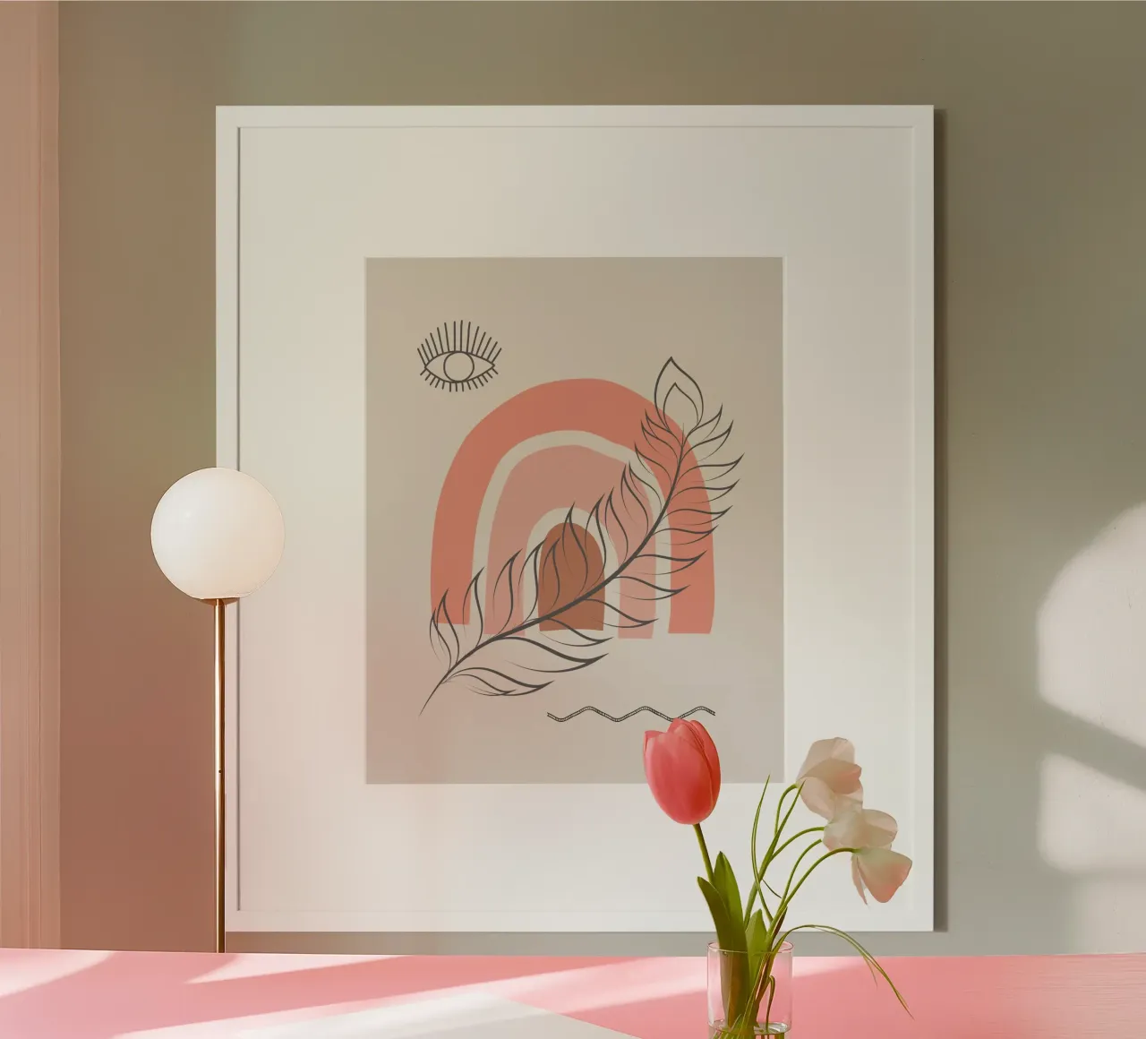 Piuma arcobaleno boho poster da Little Dean