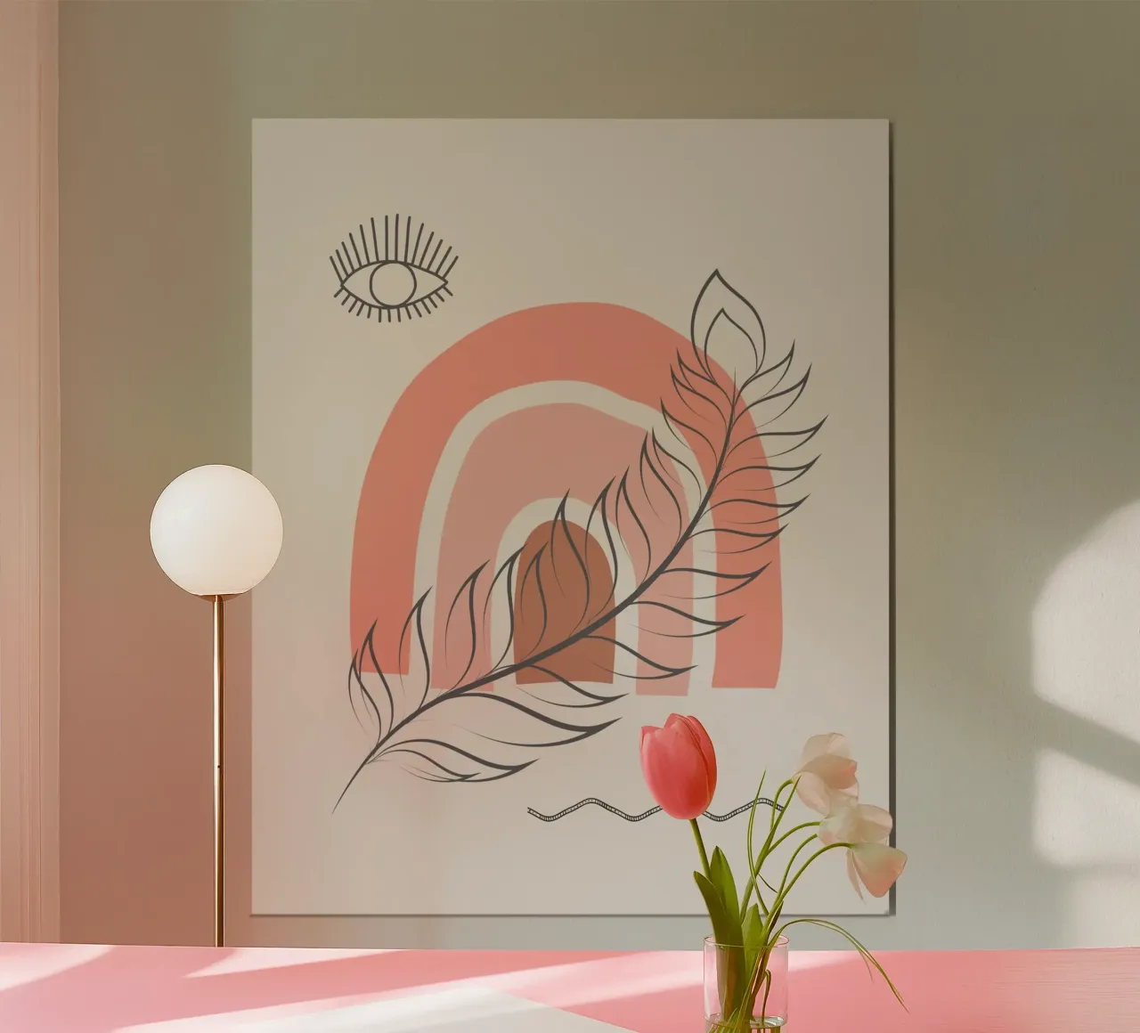 Piuma arcobaleno boho poster da Little Dean