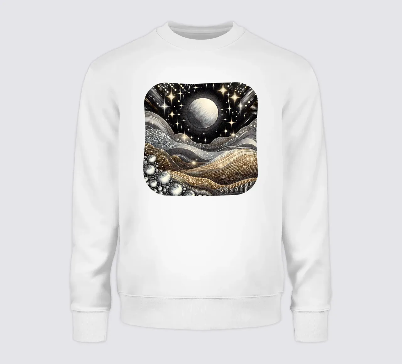Luna abbagliante Paesaggio Argento Oro felpa da SilverPegasus