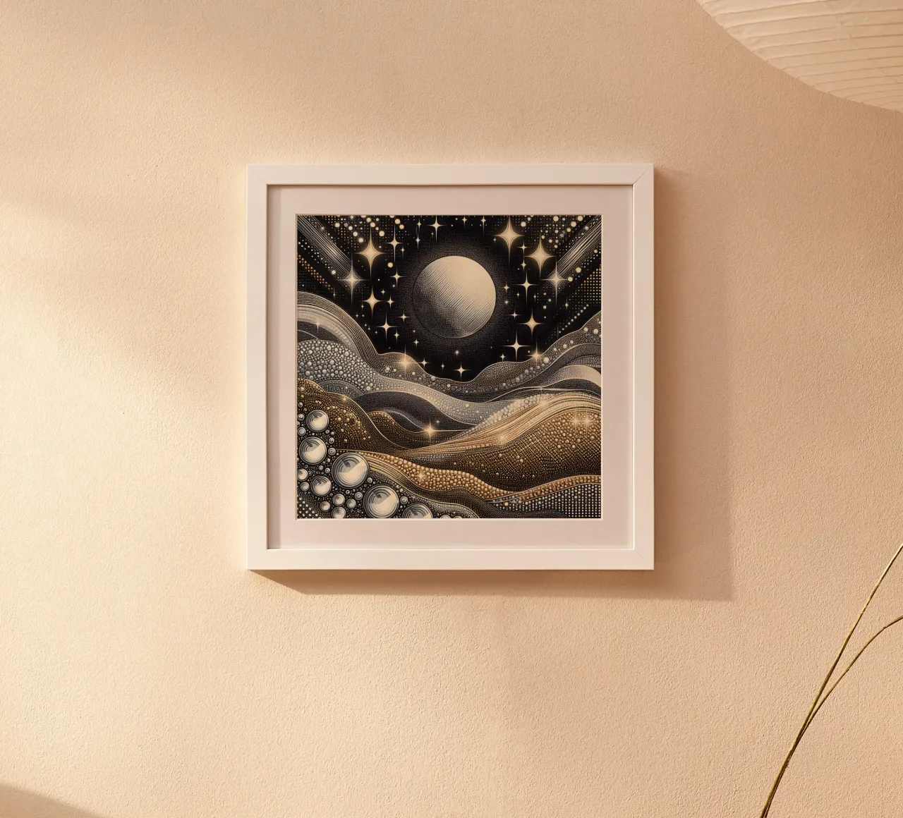 Luna abbagliante Paesaggio Argento Oro poster da SilverPegasus