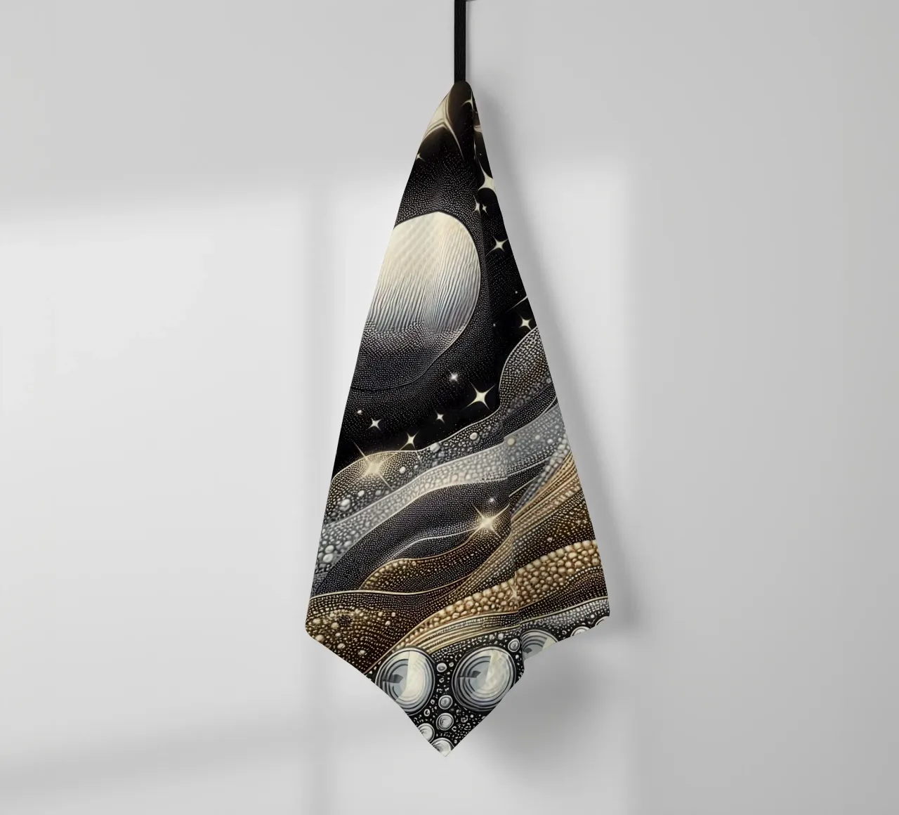 Luna abbagliante Paesaggio Argento Oro canovaccio da cucina da SilverPegasus
