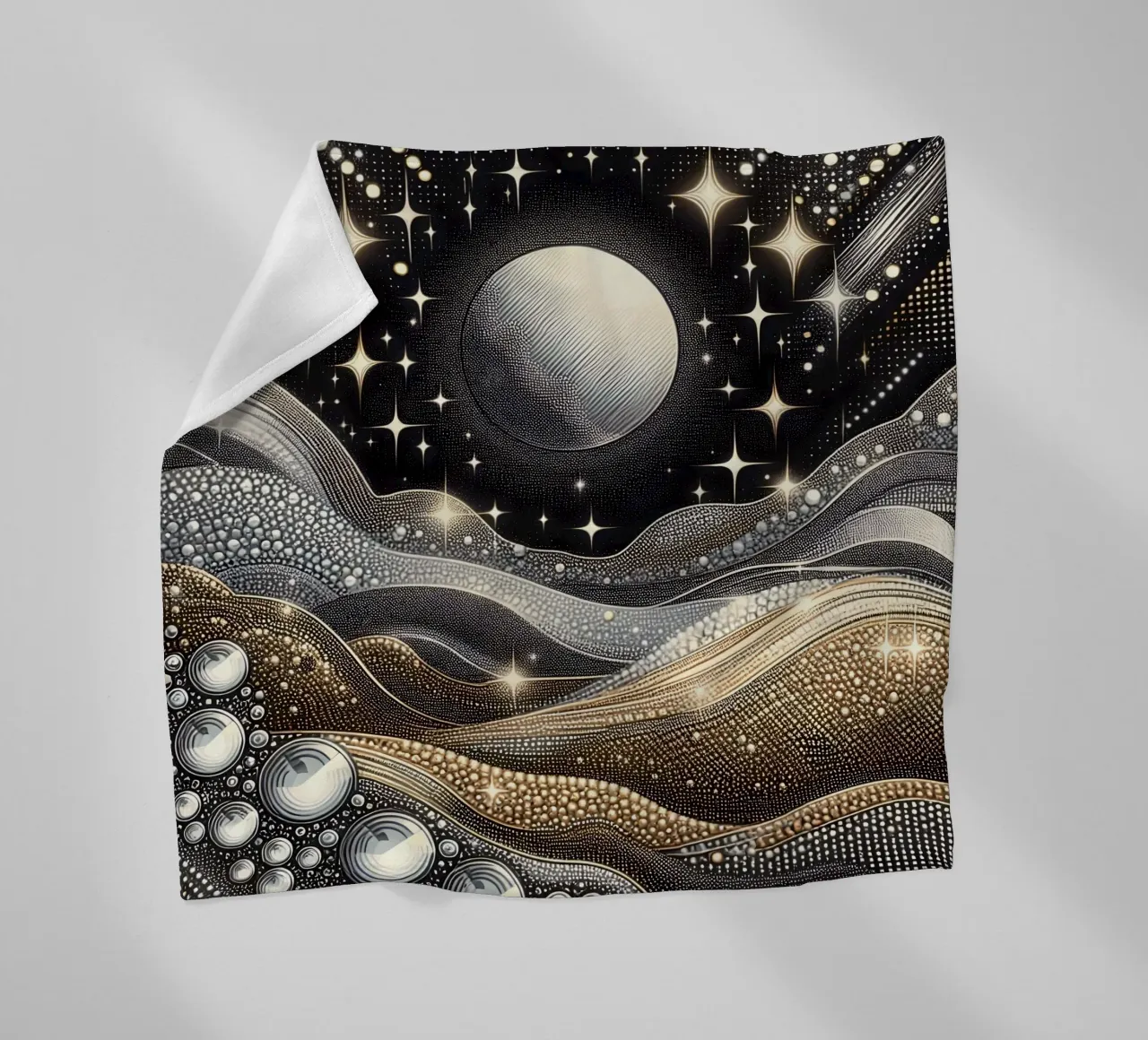 Luna abbagliante Paesaggio Argento Oro coperta in pile da SilverPegasus