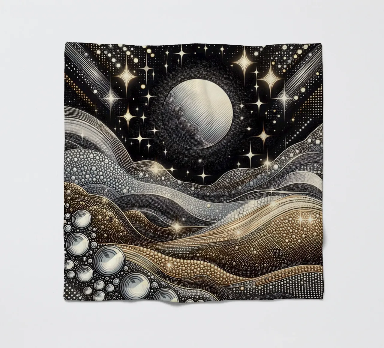 Luna abbagliante Paesaggio Argento Oro coperta in pile da SilverPegasus