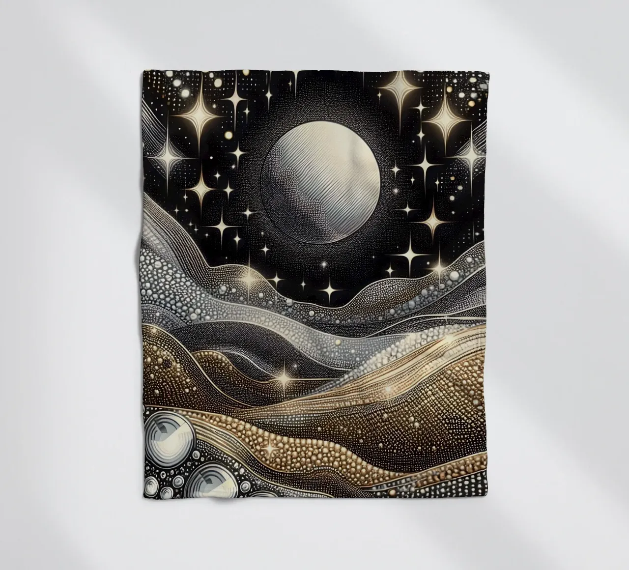 Luna abbagliante Paesaggio Argento Oro coperta in pile da SilverPegasus