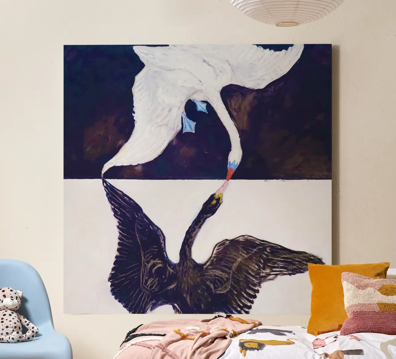 The Swan, No. 1 (1915) by Hilma af Klint canvas with Floater frame by Venus Art