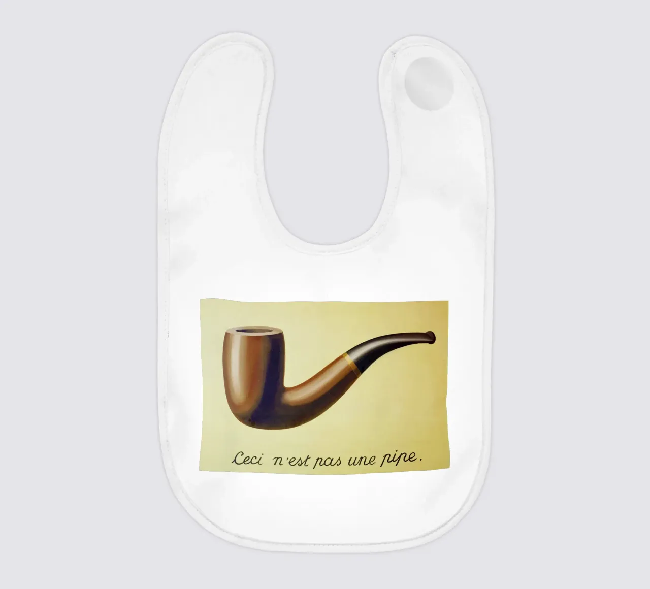 Ceci n'est pas une pipe di René Magritte bavaglino da Classic Art Prints