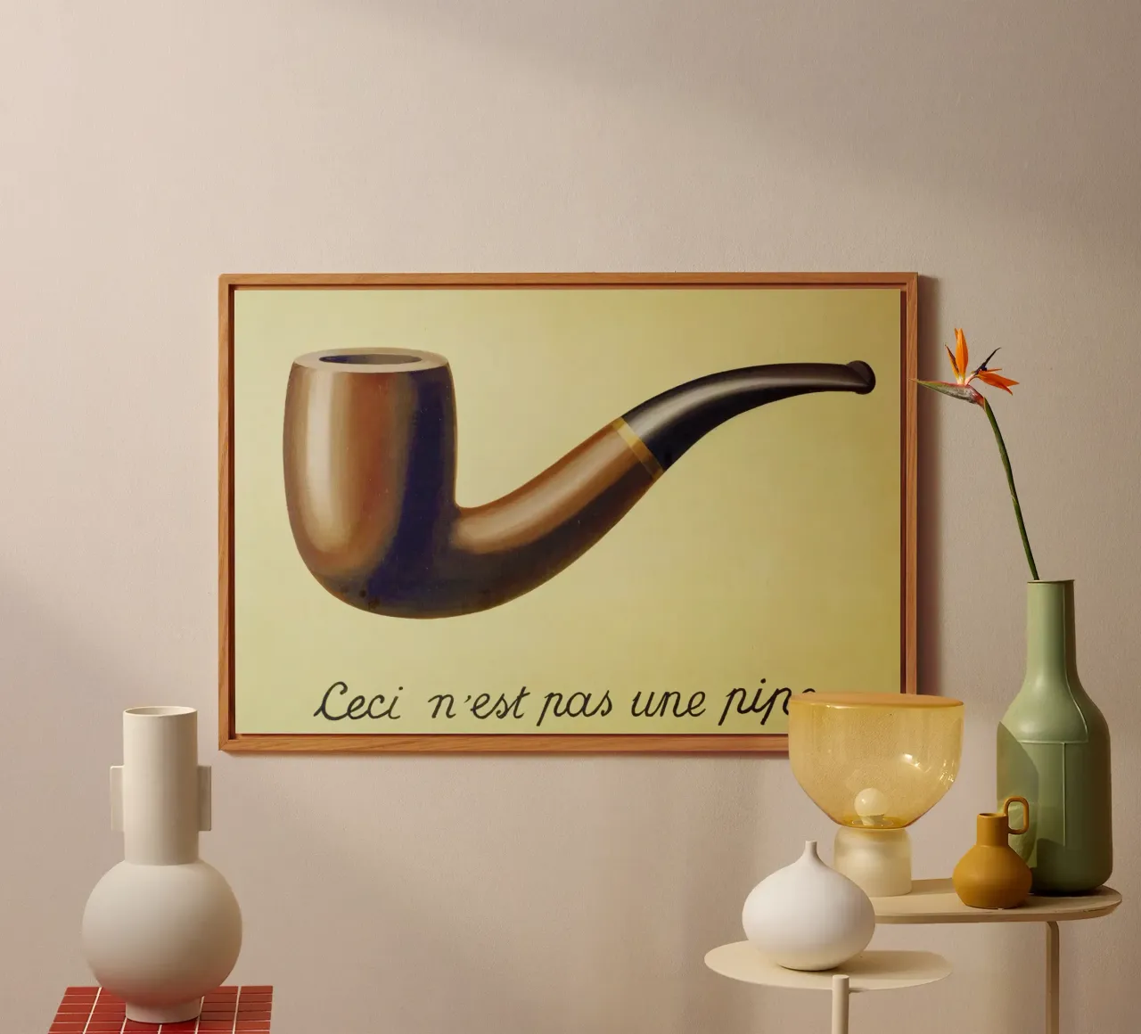 Ceci n'est pas une pipe di René Magritte alluminio dibond da Classic Art Prints