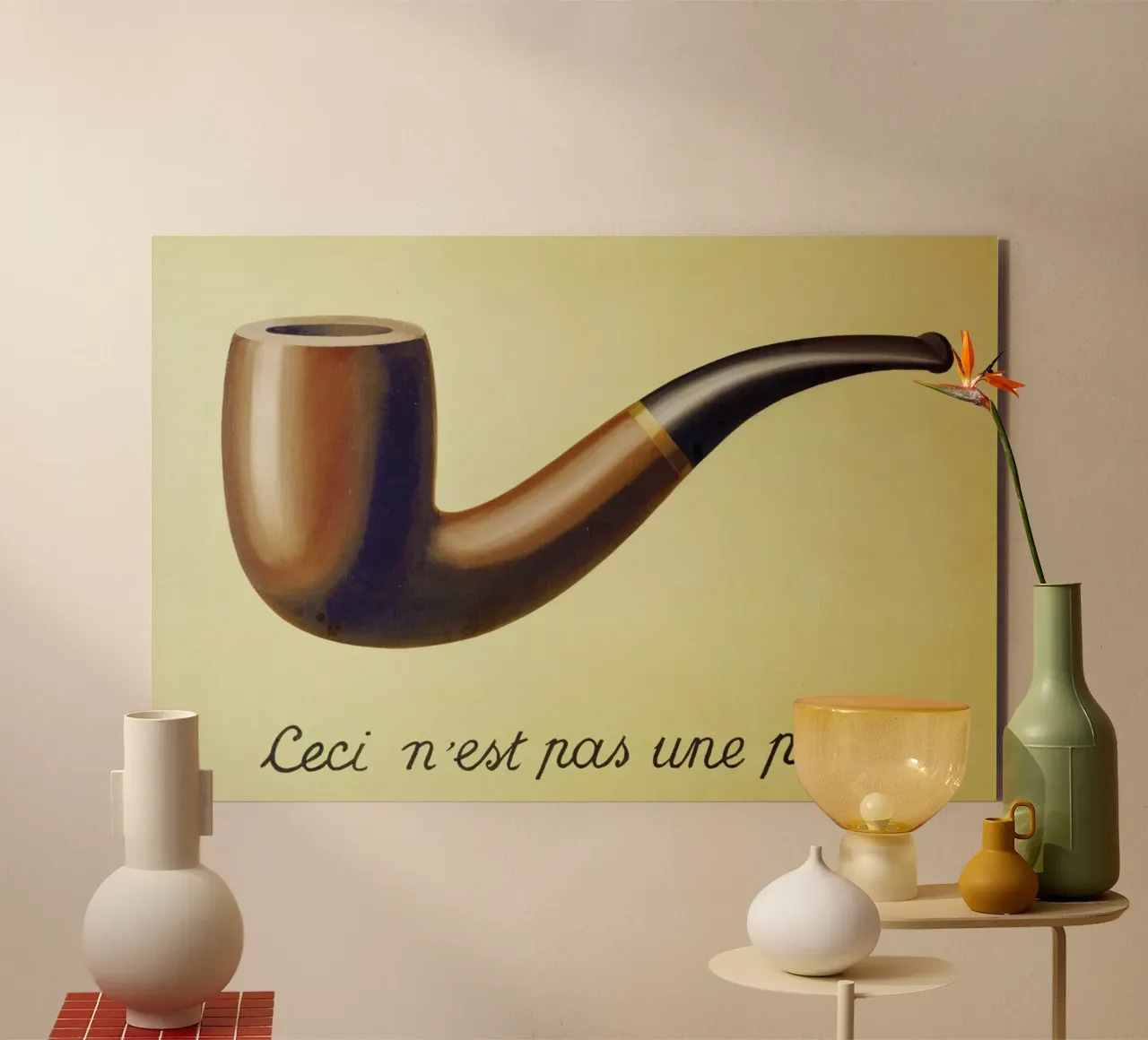 Ceci n'est pas une pipe di René Magritte alluminio dibond da Classic Art Prints