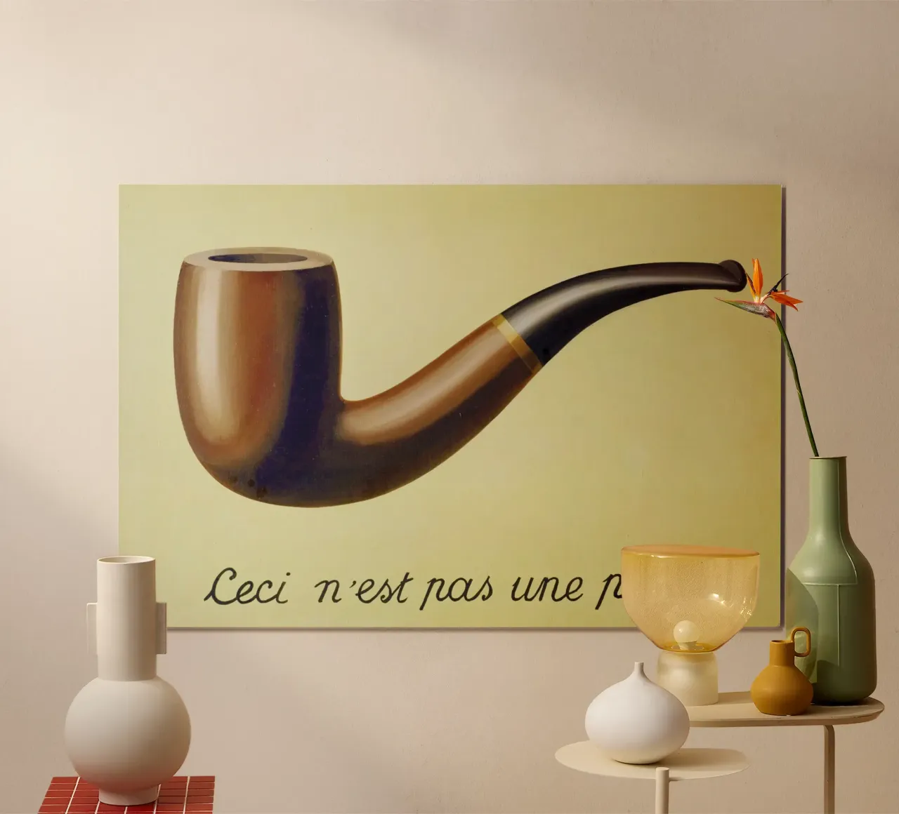 Ceci n'est pas une pipe di René Magritte poster con telaio in legno da Classic Art Prints