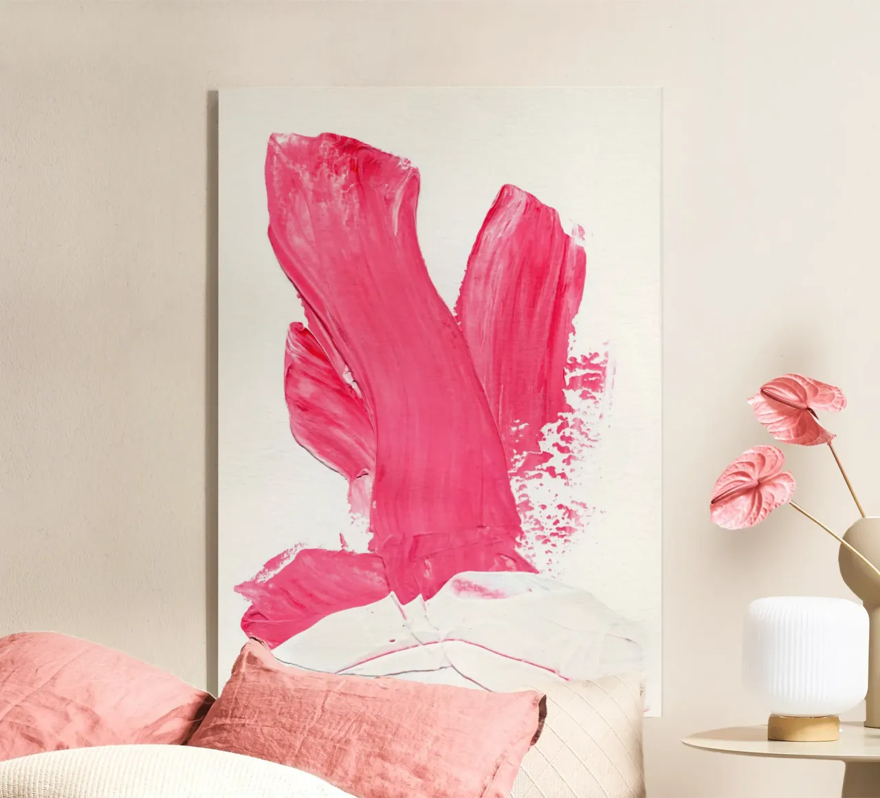 Pink 3 | Minimal Fuchsia Brushstroke Abstract Painting plexiglass da sabidussi