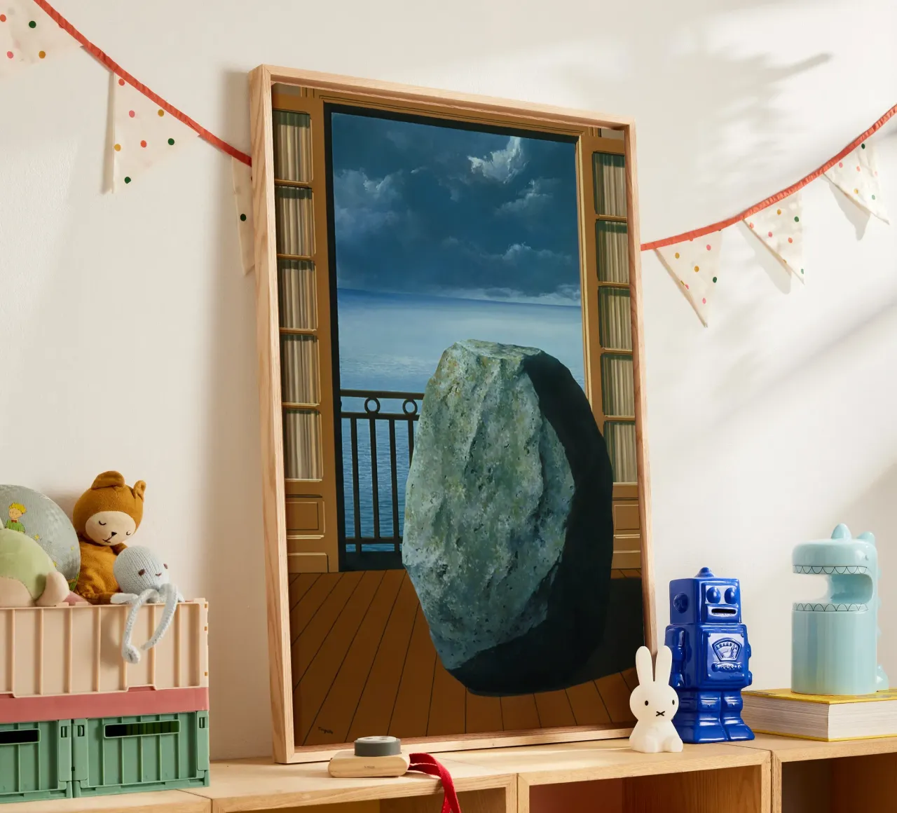 Le monde invisible (The Invisible World) by René Magritte canvas with Floater frame by Classic Art Prints