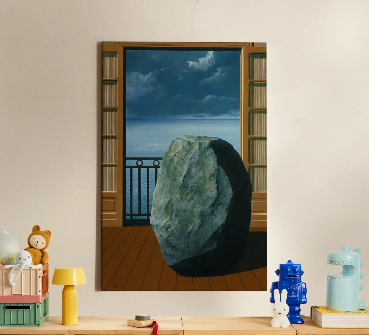 Le monde invisible (The Invisible World) by René Magritte canvas with Floater frame by Classic Art Prints