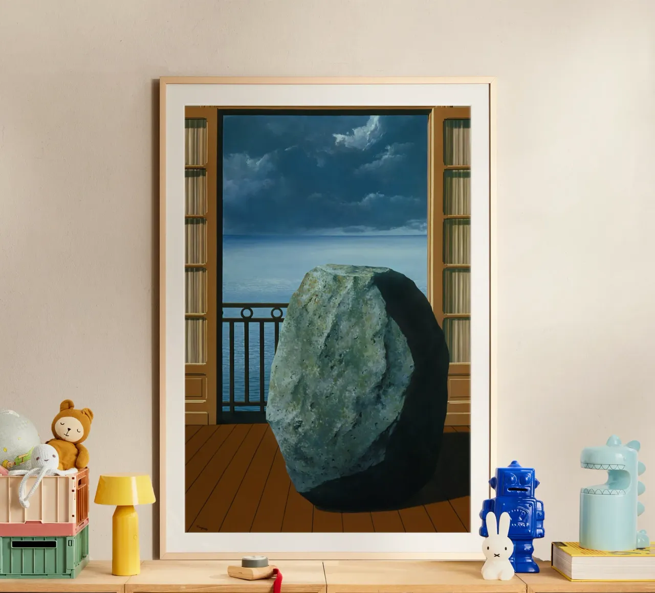 Le monde invisible (The Invisible World) by René Magritte poster with plastic frame by Classic Art Prints