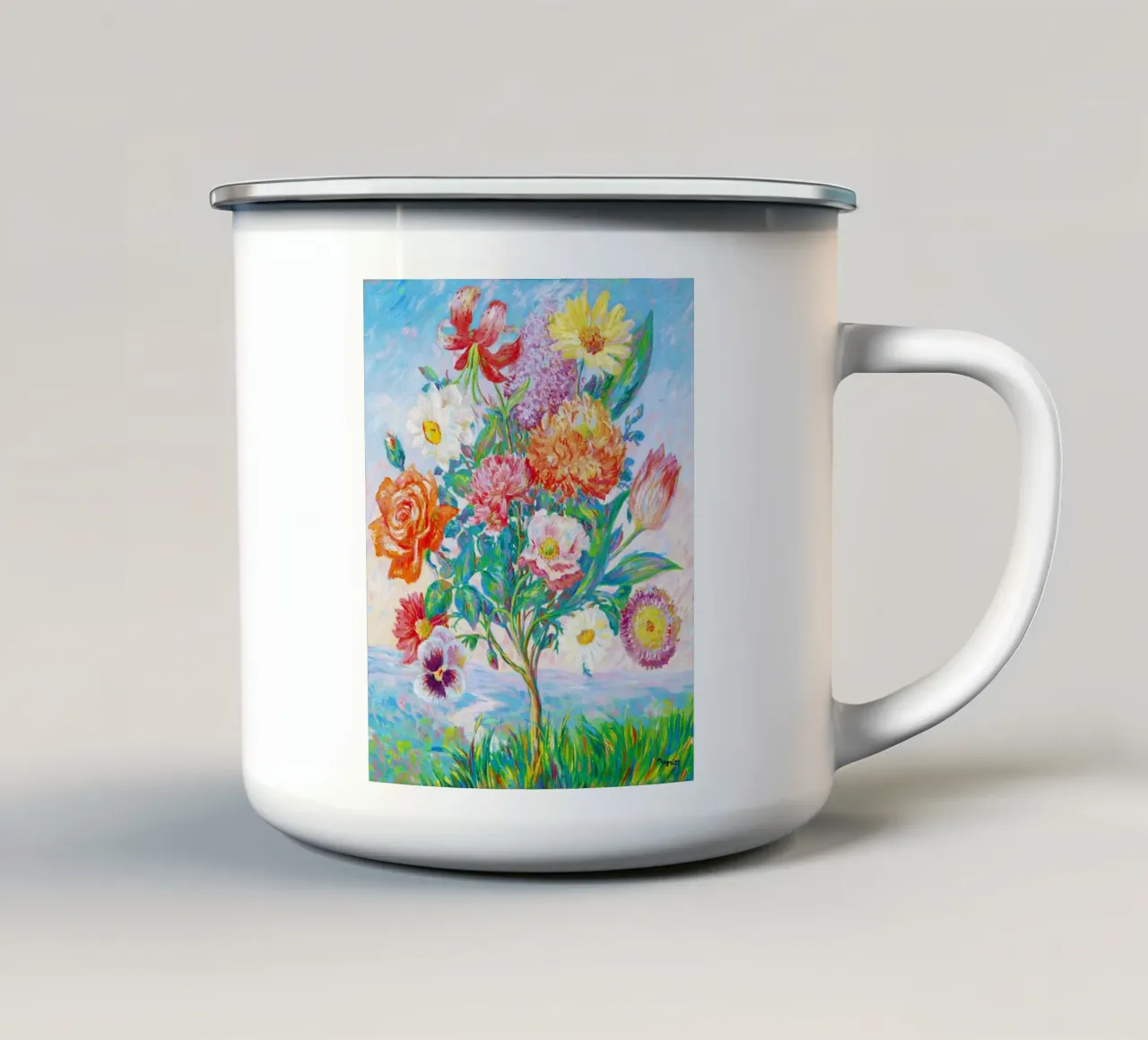 Premeditazione di René Magritte tazza in smalto da Classic Art Prints
