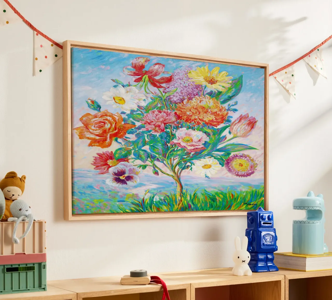 Premeditatie door René Magritte canvas met Baklijst van Classic Art Prints